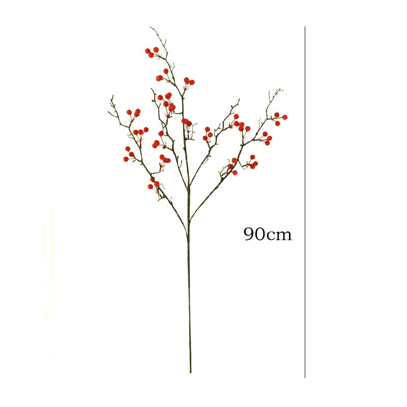 Real-Touch Holly Berry Artificial Stems, 24"-35", Red Faux Berries for Home Decor, Weddings, and Seasonal Arrangements