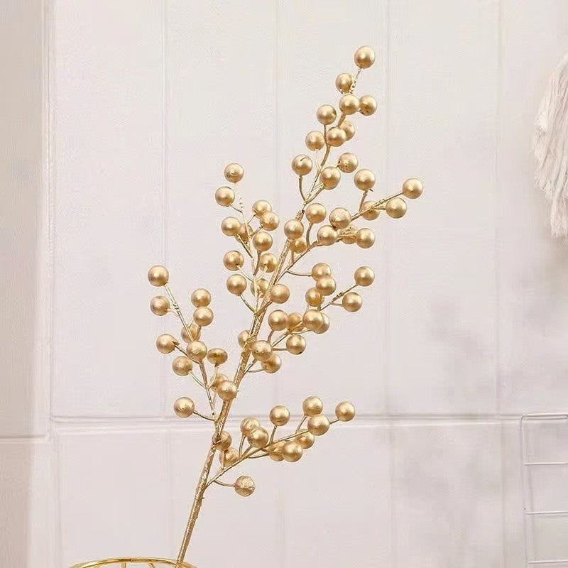 Real-Touch Holly Berry Artificial Stems, 24"-35", Red Faux Berries for Home Decor, Weddings, and Seasonal Arrangements