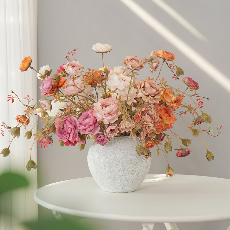 Luxury Artificial Dew Lotus Flower Bouquet, 7 Stems, Silk Real-Touch, 30" Tall, Home Decor, Wedding Centerpiece, Gift