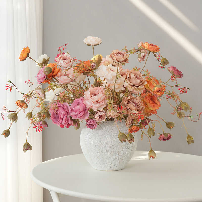 Luxury Artificial Dew Lotus Flower Bouquet, 7 Stems, Silk Real-Touch, 30" Tall, Home Decor, Wedding Centerpiece, Gift