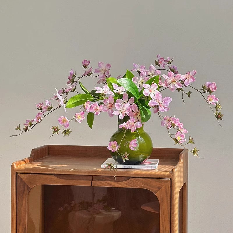 Real-Touch Artificial Crabapple Blossom Stem, 39" Tall, 12" Wide, Perfect for Vase Arrangements, Home Decor, Wedding & Event Styling