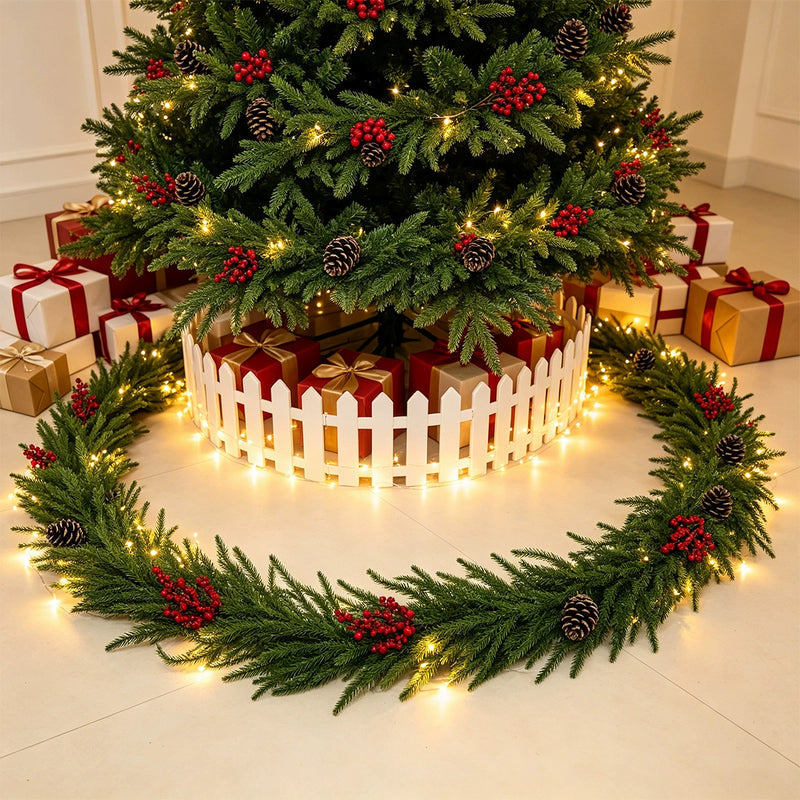 71" Realistic Pinecone & Berry Vine Garland, Christmas Decor for Staircase, Table, Mantel, Holiday & Wedding Arrangements