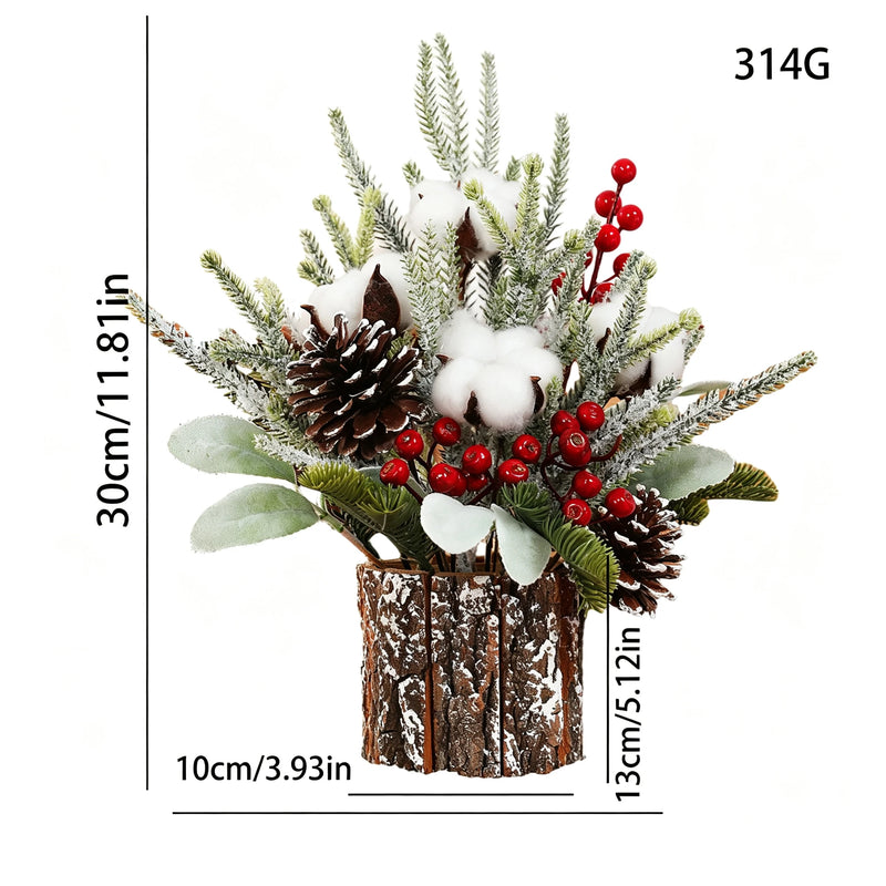 12" Realistic Mini Christmas Tree, Artificial Tabletop Decor for Holiday, Wedding, Events, and Home - Set of 1