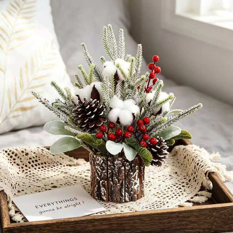 12" Realistic Mini Christmas Tree, Artificial Tabletop Decor for Holiday, Wedding, Events, and Home - Set of 1