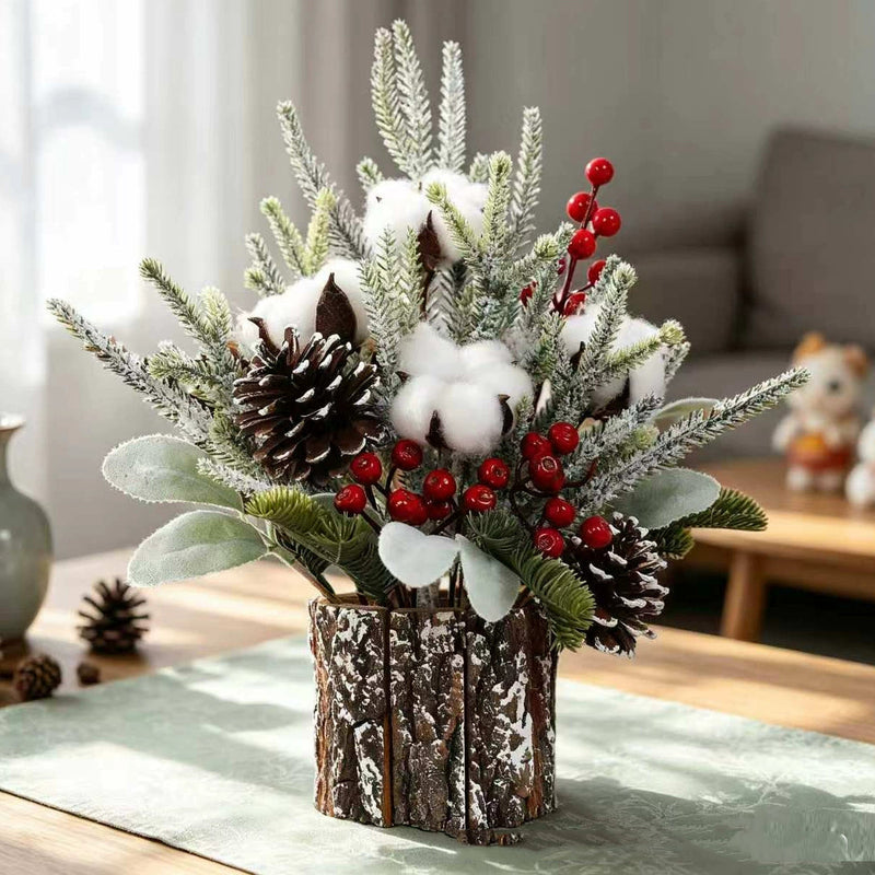 12" Realistic Mini Christmas Tree, Artificial Tabletop Decor for Holiday, Wedding, Events, and Home - Set of 1