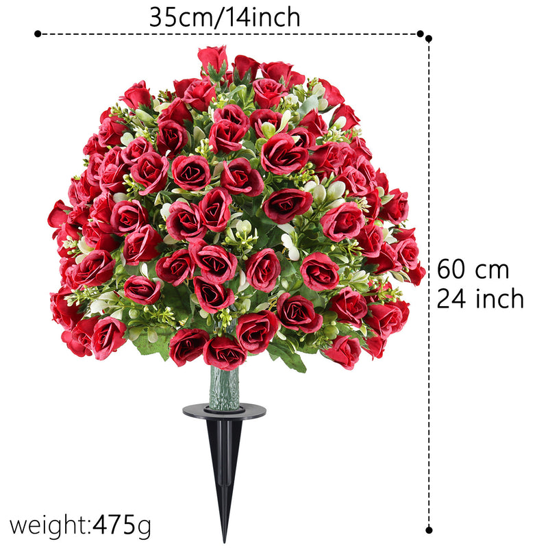 Artificial Rose Stem, 24" Long, Perfect for Outdoor Gardens, Indoor Decor, Weddings & Events