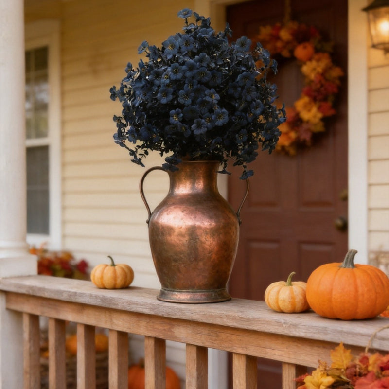 Black Violet Artificial Flowers, 22" Real-Touch Stems, 250 Blooms per Bundle – Halloween & Fall Decor, Outdoor Garden, Home & Wedding Arrangements