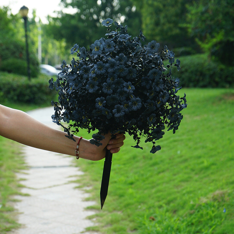 Black Violet Artificial Flowers, 22" Real-Touch Stems, 250 Blooms per Bundle – Halloween & Fall Decor, Outdoor Garden, Home & Wedding Arrangements