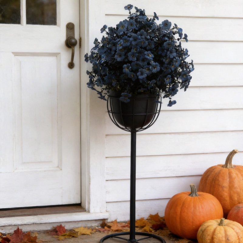 Black Violet Artificial Flowers, 22" Real-Touch Stems, 250 Blooms per Bundle – Halloween & Fall Decor, Outdoor Garden, Home & Wedding Arrangements