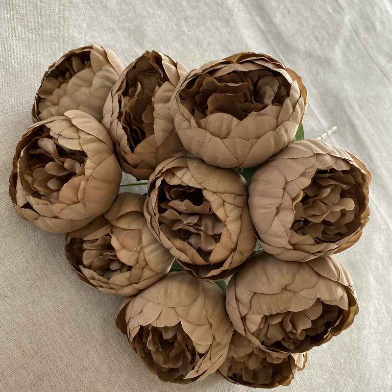 Peony Stems, 10 Blooms per Stem (19" Height, 3" Flower Heads), Ins Modern Style for Weddings, Home Decor, Floral Arrangements