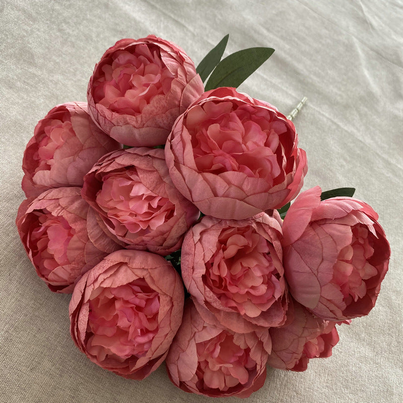Peony Stems, 10 Blooms per Stem (19" Height, 3" Flower Heads), Ins Modern Style for Weddings, Home Decor, Floral Arrangements