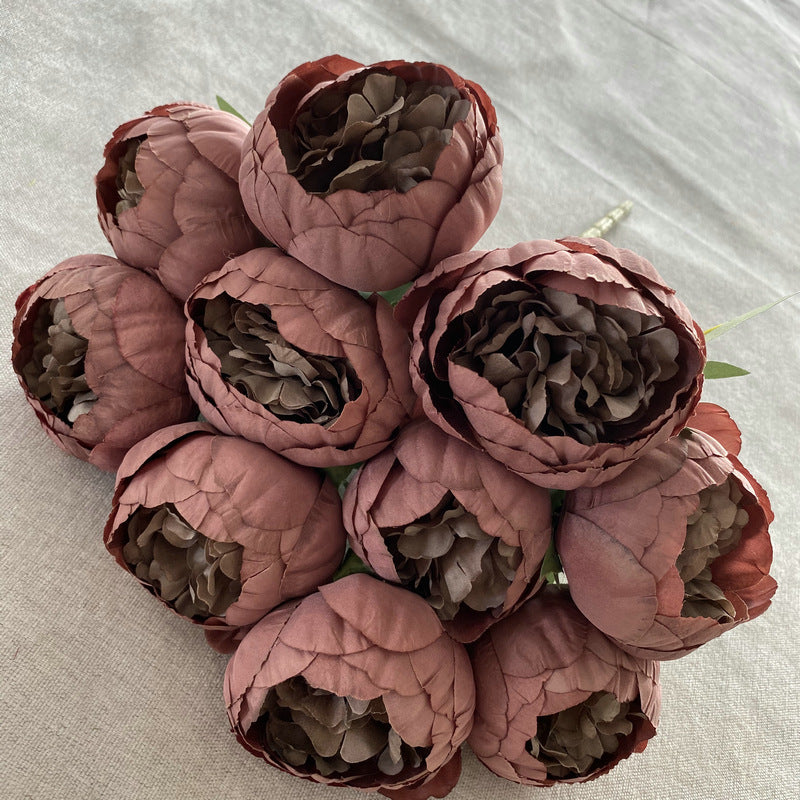 Peony Stems, 10 Blooms per Stem (19" Height, 3" Flower Heads), Ins Modern Style for Weddings, Home Decor, Floral Arrangements
