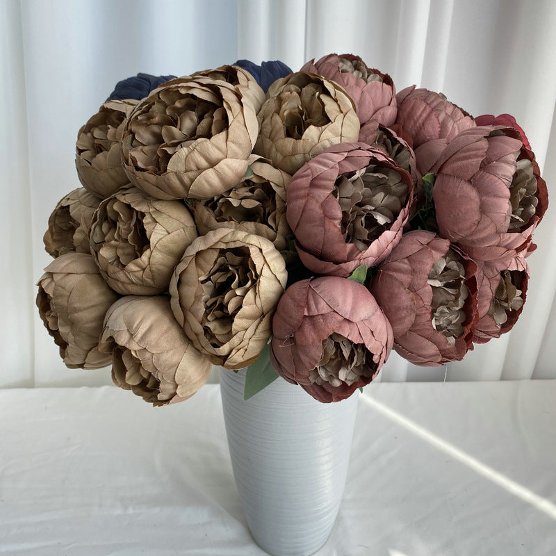 Peony Stems, 10 Blooms per Stem (19" Height, 3" Flower Heads), Ins Modern Style for Weddings, Home Decor, Floral Arrangements