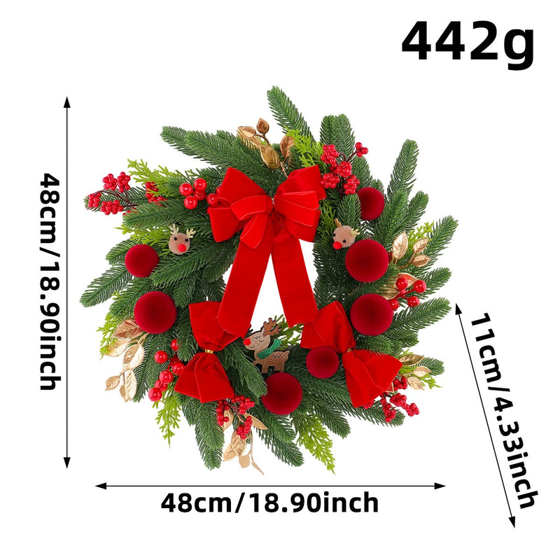 Velvet Red Reindeer Christmas Swag Garland,  Realistic Holiday Decor for Doors, Fireplace, Hotels & Bulk Event Styling