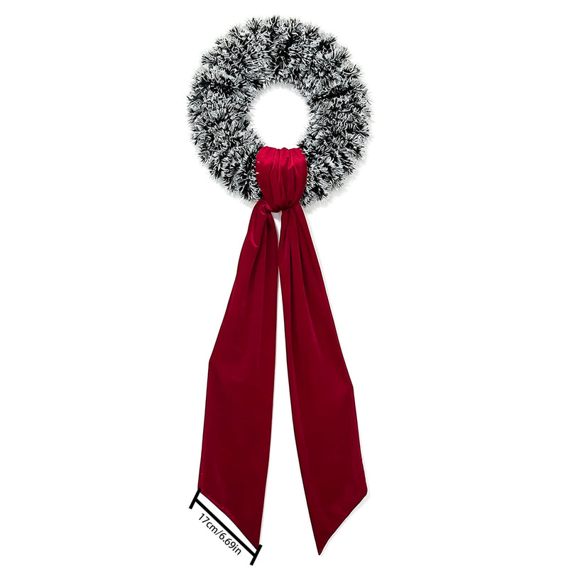 Christmas Velvet Ribbon Garland, 6.5ft Long Floral Bow Decor for Holiday Wreaths, Tree Toppers & Party Decorations, Indoor/Outdoor Use