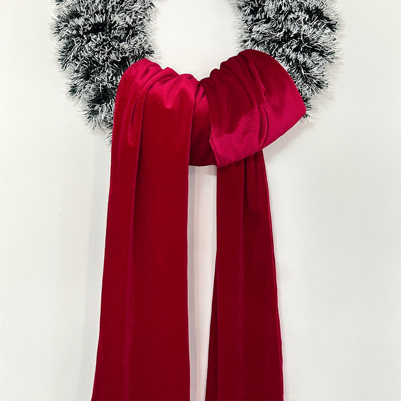 Christmas Velvet Ribbon Garland, 6.5ft Long Floral Bow Decor for Holiday Wreaths, Tree Toppers & Party Decorations, Indoor/Outdoor Use