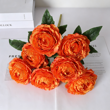 Peony Stems, 7 Blooms per Stem (3.5" Wide), 19" Long - Luxe Faux Flowers for Weddings, Home Decor & Floral Arrangements