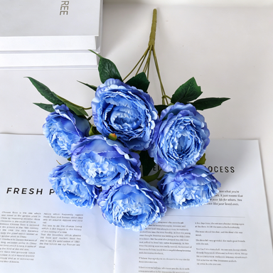 Peony Stems, 7 Blooms per Stem (3.5" Wide), 19" Long - Luxe Faux Flowers for Weddings, Home Decor & Floral Arrangements
