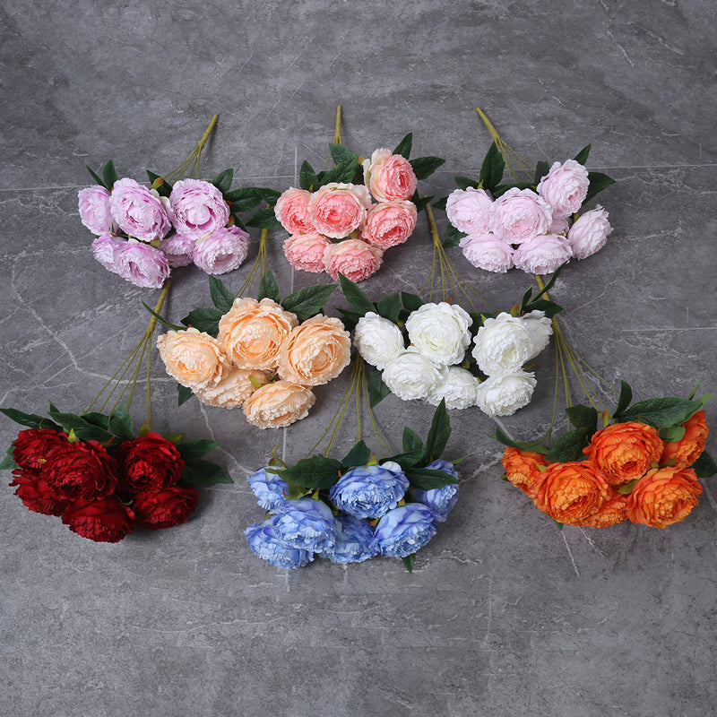 Peony Stems, 7 Blooms per Stem (3.5" Wide), 19" Long - Luxe Faux Flowers for Weddings, Home Decor & Floral Arrangements