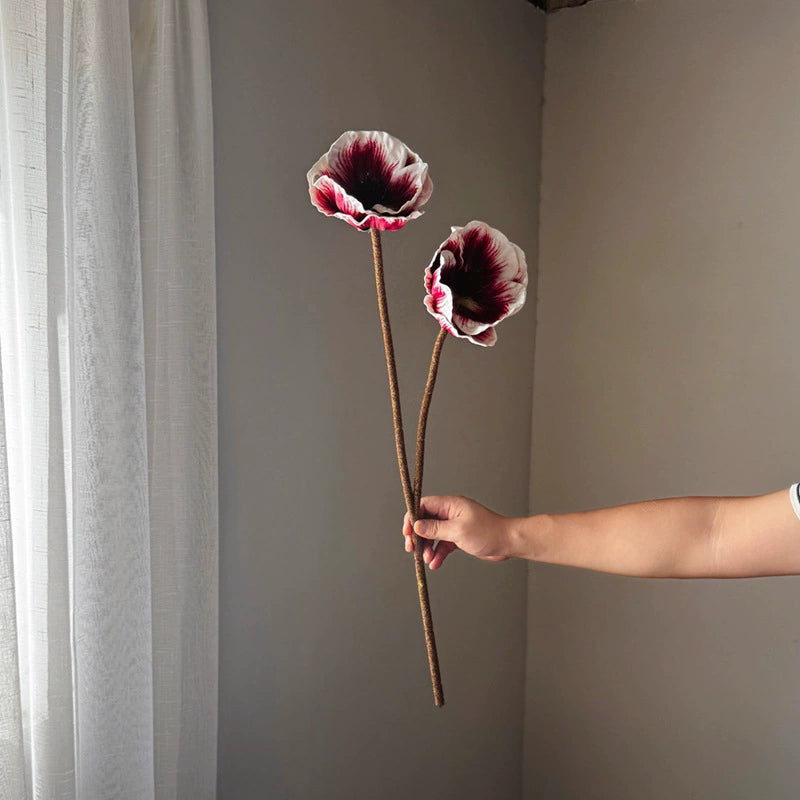 Realistic Artificial Poppy Stems, 30" Long with 5.5" Bloom Heads,  Perfect for Wedding Centerpieces, Home Decor, Floral Arrangements