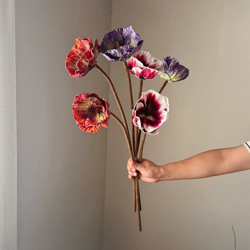 Realistic Artificial Poppy Stems, 30" Long with 5.5" Bloom Heads,  Perfect for Wedding Centerpieces, Home Decor, Floral Arrangements
