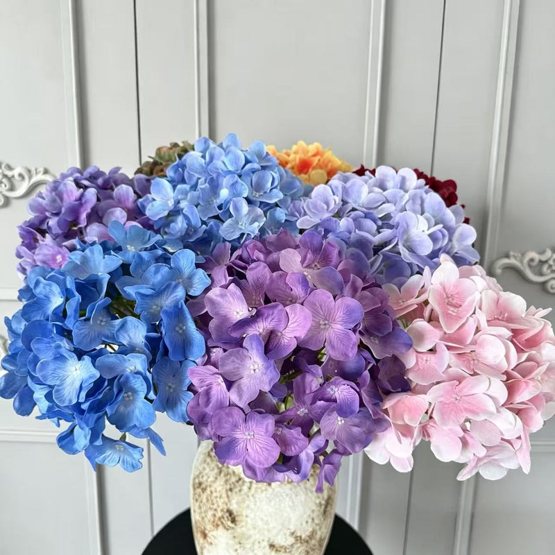 Hydrangea Stem, 26", Mixed Materials, Perfect for Vase Arrangements, Wedding Decor, Home Styling