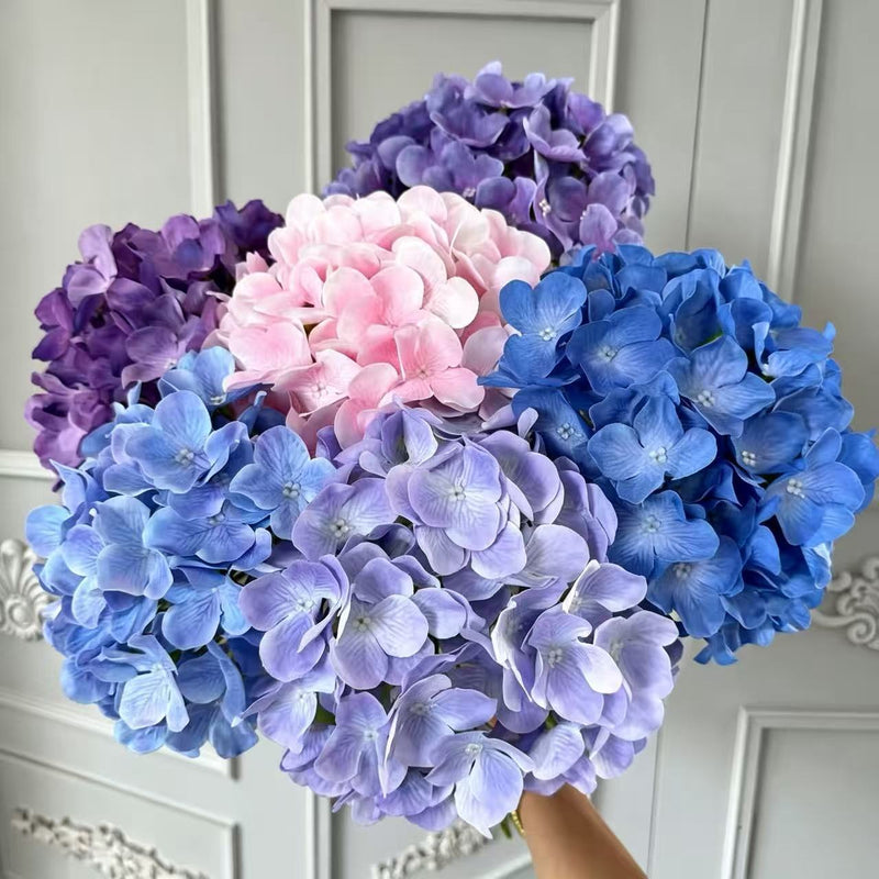 Hydrangea Stem, 26", Mixed Materials, Perfect for Vase Arrangements, Wedding Decor, Home Styling