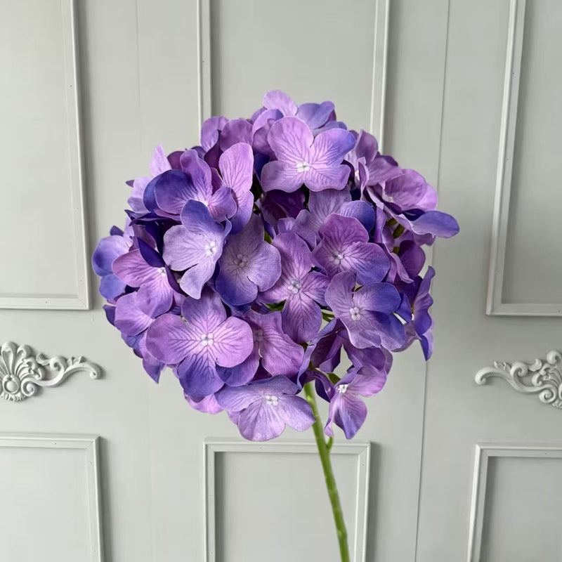 Hydrangea Stem, 26", Mixed Materials, Perfect for Vase Arrangements, Wedding Decor, Home Styling