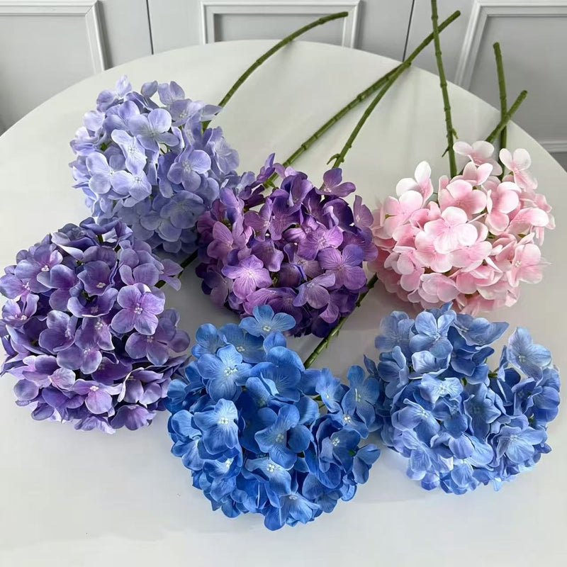 Hydrangea Stem, 26", Mixed Materials, Perfect for Vase Arrangements, Wedding Decor, Home Styling