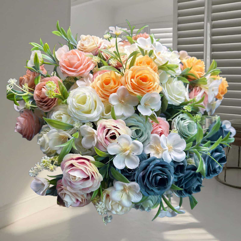 Realistic Silk Roses, 2 Stems, 11" Tall, Perfect for Wedding Decor, Home Arrangements, and Gift-Giving