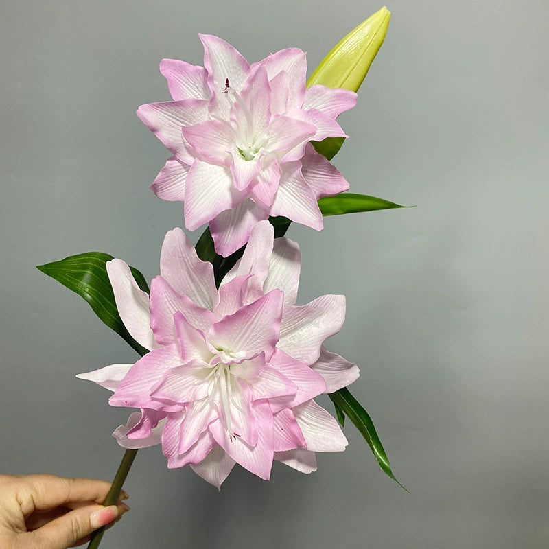 PU Calla Lily Stems, 31" Long with 6" Blooms - Set of 3 for Vase Arrangements, Wedding Centerpieces, Home Decor