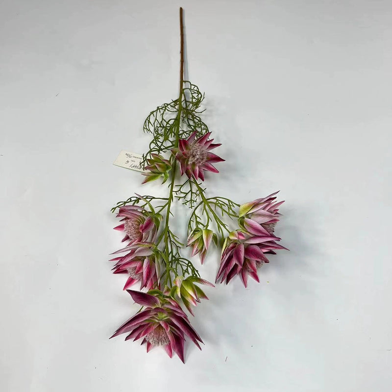 Artificial Snowflake Flowers, 27" Real-Stems with 6 Blooms, Bendable Stems for Vases & Arrangements, Home Decor, Wedding & Event Florals (Purple, Mint, Emerald, Blush, Fuchsia)
