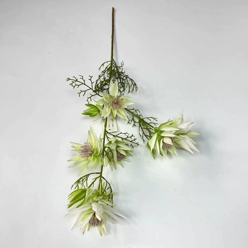 Artificial Snowflake Flowers, 27" Real-Stems with 6 Blooms, Bendable Stems for Vases & Arrangements, Home Decor, Wedding & Event Florals (Purple, Mint, Emerald, Blush, Fuchsia)