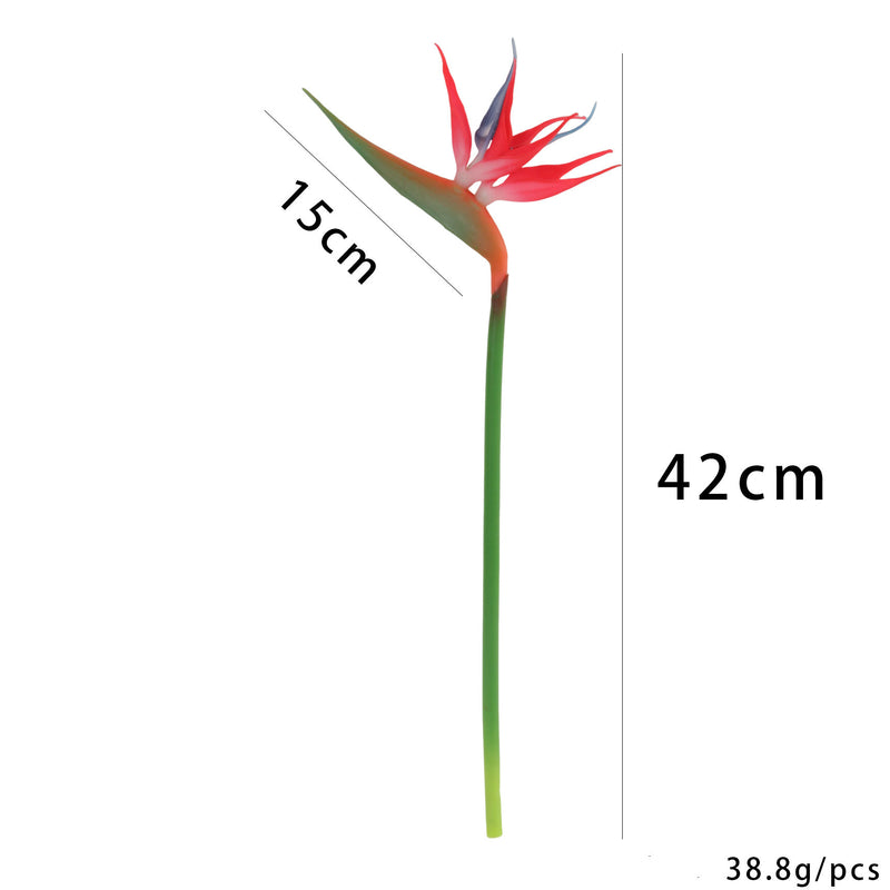 Small  Bird of Paradise Stems, 17", Soft Latex Artificial Flowers for Wedding Decor, Home Styling, Event Arrangements