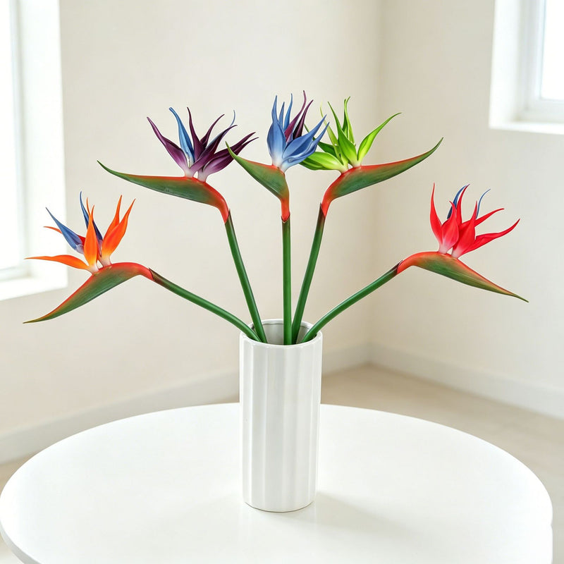 Small  Bird of Paradise Stems, 17", Soft Latex Artificial Flowers for Wedding Decor, Home Styling, Event Arrangements