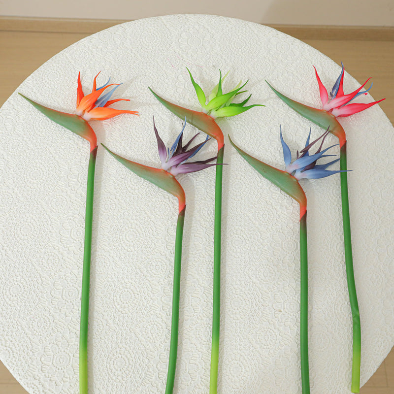 Small  Bird of Paradise Stems, 17", Soft Latex Artificial Flowers for Wedding Decor, Home Styling, Event Arrangements