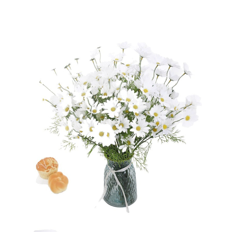 Realistic Silk Daisy Artificial Flowers, 20" Long Stems with 5 Blooms Each, 5 Stems per Bundle - Home Decor, Wedding Centerpieces, Floral Arrangements