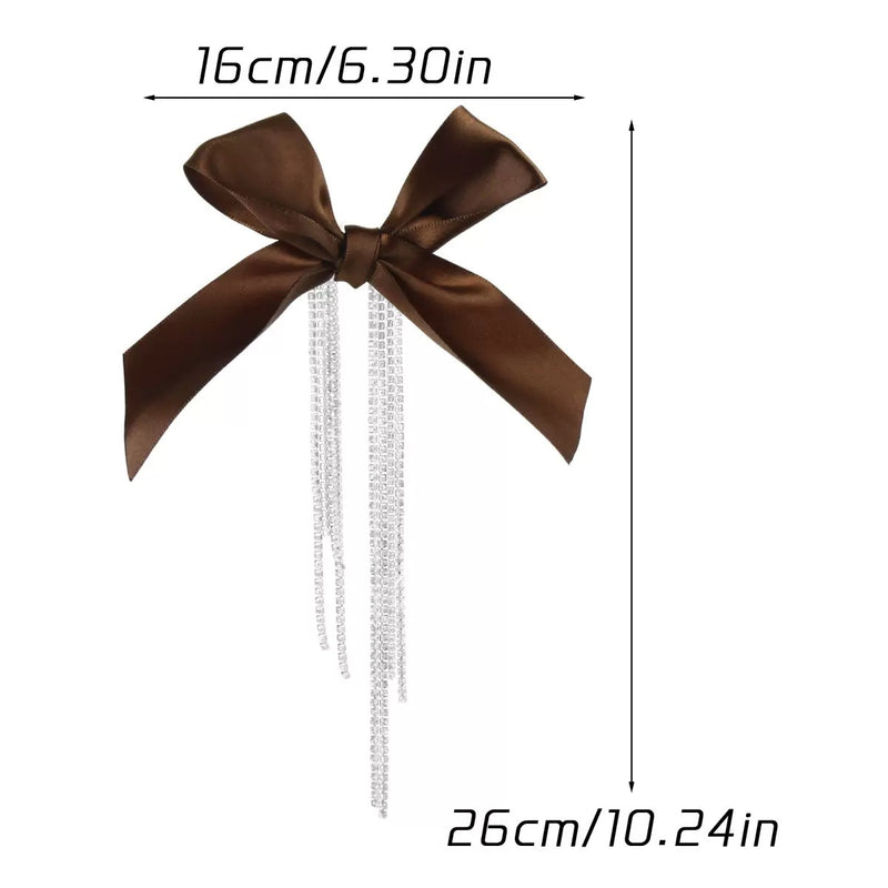 Christmas Tree Pearl & Rhinestone Bow Ornament, 10" Festive Party Decoration for Home Decor, Weddings & Events