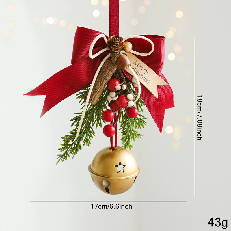 Realistic Christmas Bell Ornaments Set - 9 Styles Holiday Door Hangers, Tree Decor & Wall/Window Display for Home, Events, Retail