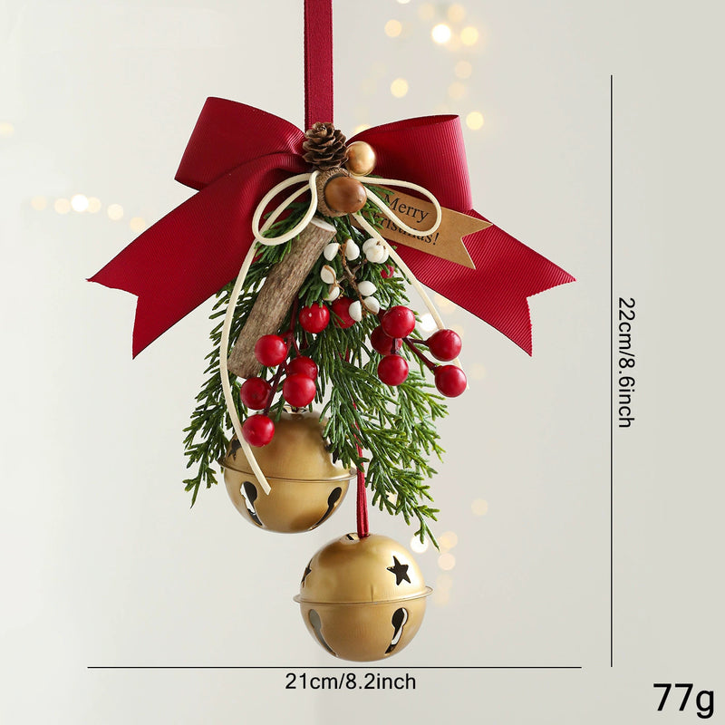 Realistic Christmas Bell Ornaments Set - 9 Styles Holiday Door Hangers, Tree Decor & Wall/Window Display for Home, Events, Retail