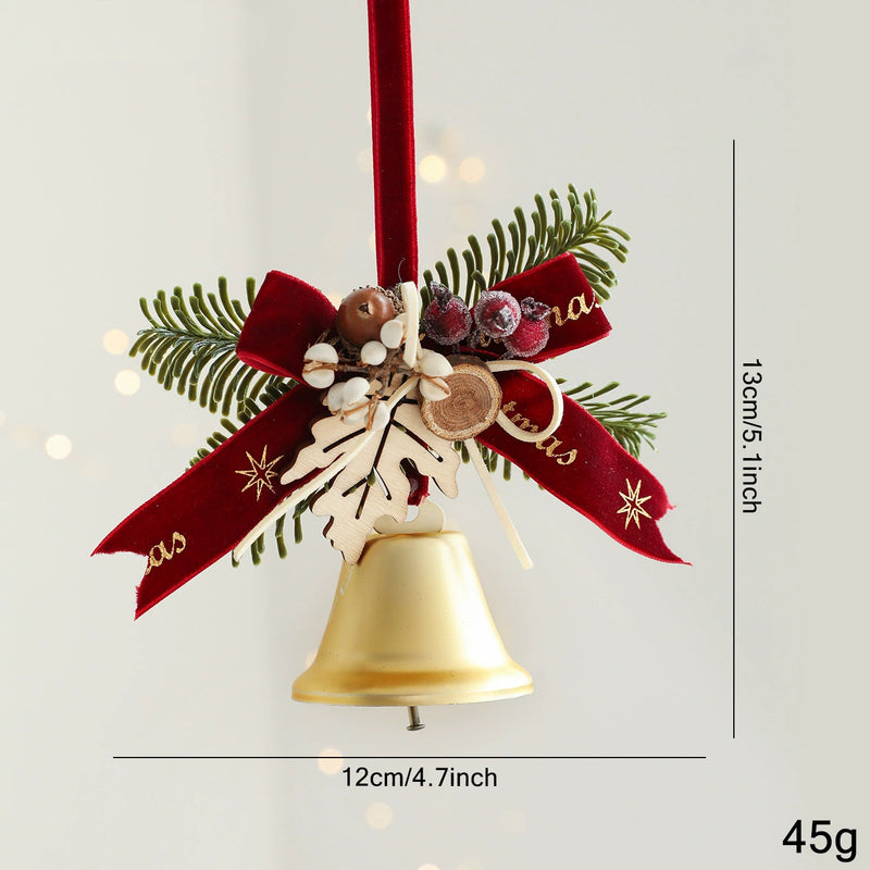 Realistic Christmas Bell Ornaments Set - 9 Styles Holiday Door Hangers, Tree Decor & Wall/Window Display for Home, Events, Retail