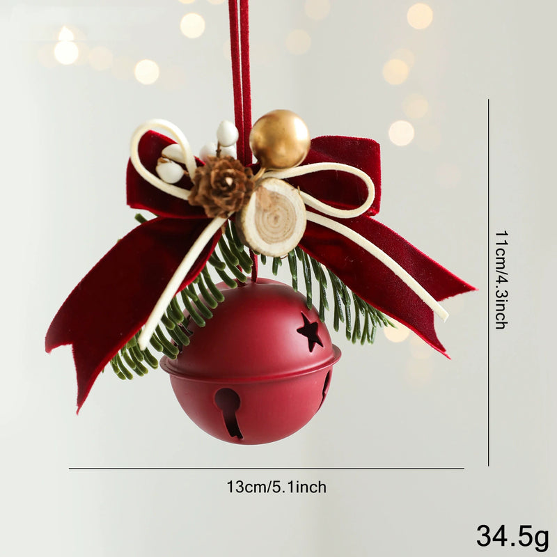 Realistic Christmas Bell Ornaments Set - 9 Styles Holiday Door Hangers, Tree Decor & Wall/Window Display for Home, Events, Retail