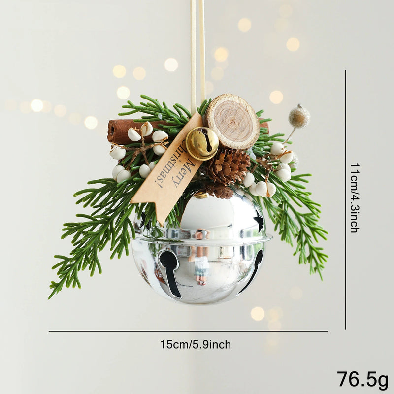 Realistic Christmas Bell Ornaments Set - 9 Styles Holiday Door Hangers, Tree Decor & Wall/Window Display for Home, Events, Retail