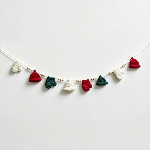 Handcrafted Christmas Garland with Snowflakes & Trees, 79" Festive Banner for Holiday Decor, Parties, Retail Displays & Home Styling