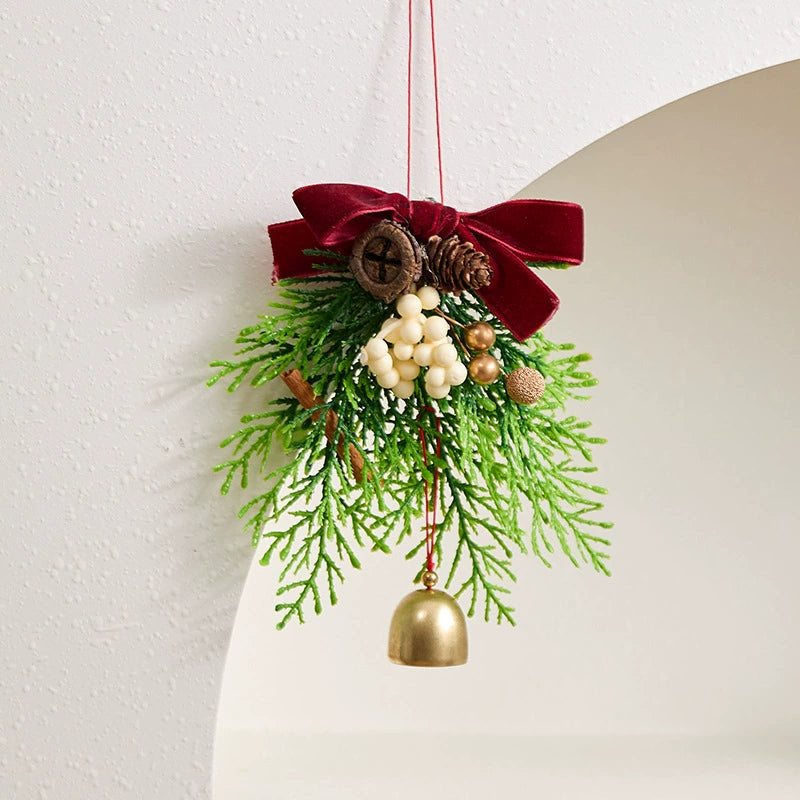 Christmas Bell & Bow Ornaments , 6.5" Festive Holiday Decor for Tree, Wreaths, Gift Wrapping, Home & Event Decor