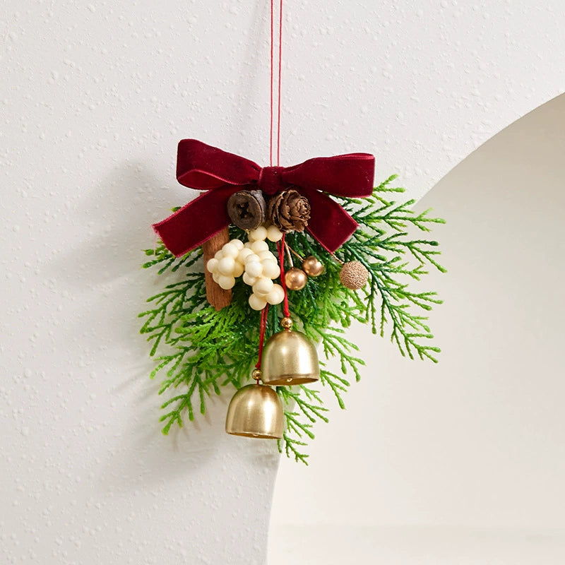 Christmas Bell & Bow Ornaments , 6.5" Festive Holiday Decor for Tree, Wreaths, Gift Wrapping, Home & Event Decor