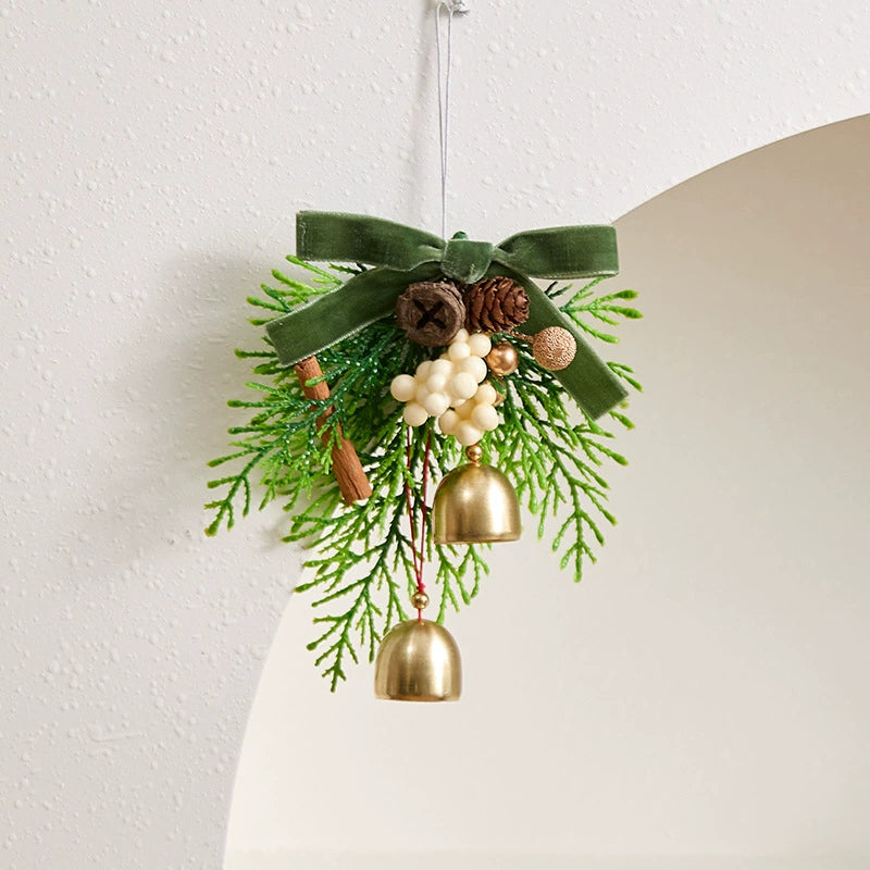 Christmas Bell & Bow Ornaments , 6.5" Festive Holiday Decor for Tree, Wreaths, Gift Wrapping, Home & Event Decor