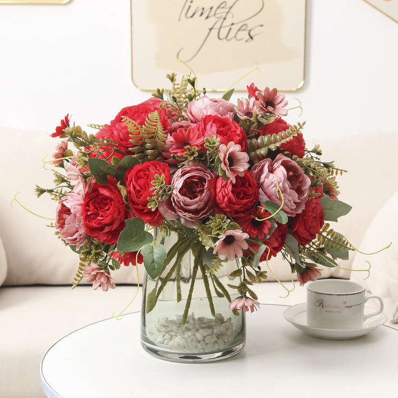 Silk Peony Bouquet, 13" Tall,  for Wedding, Home Decor, Event Arrangements
