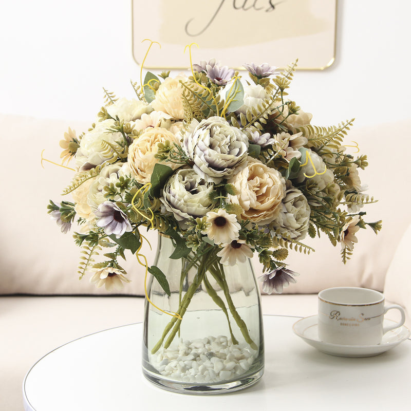 Silk Peony Bouquet, 13" Tall,  for Wedding, Home Decor, Event Arrangements