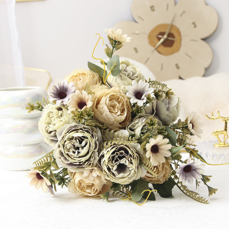 Silk Peony Bouquet, 13" Tall,  for Wedding, Home Decor, Event Arrangements